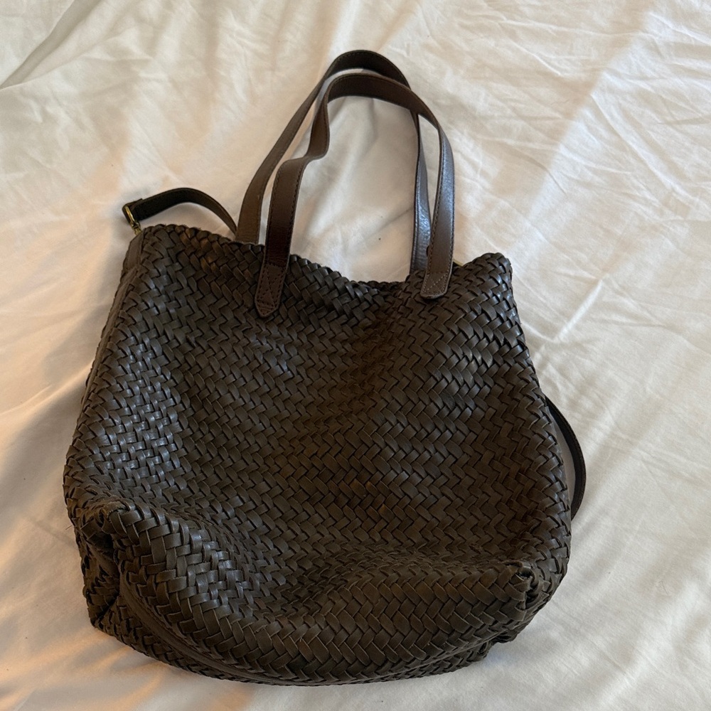 Madewell Dark Green Woven Tote